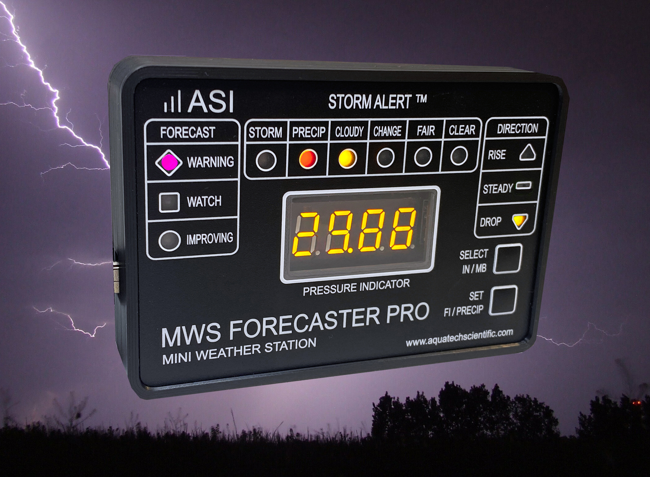 COMBO - MWS MINI WEATHER STATION PRO BAROMETER - BLACK DESKTOP