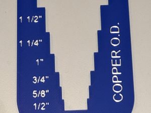 COPPER PIPE DIAMETER SIZES MEASURING TEMPLATE TOOL - 1/2" THRU 2" O.D. COPPER